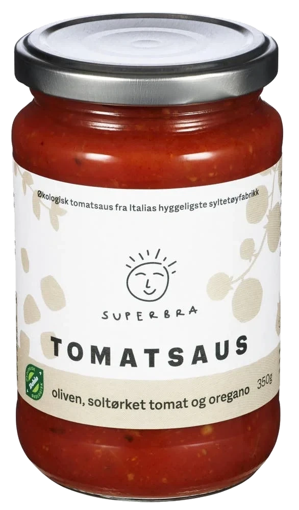 Tomatsaus Oliven, soltørket tomat og oregano, 350 g