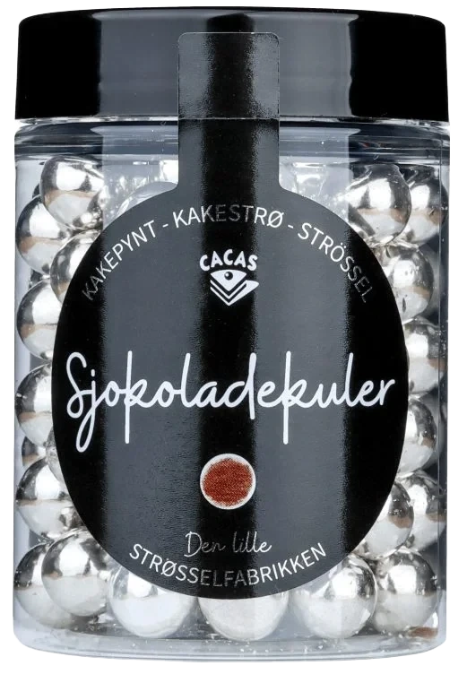 Sjokoladekuler Sølv 11mm 80g Cacas