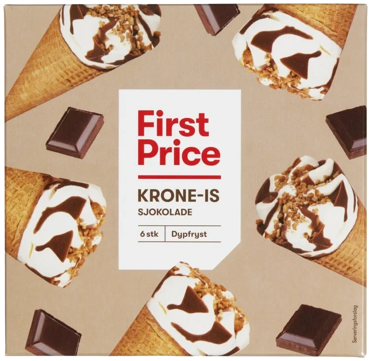 Krone-is Sjokolade 6stk First Price