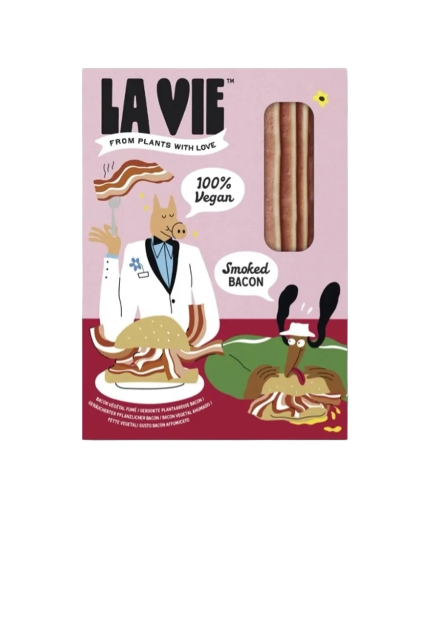 Växtbaserad bacon i skivor
