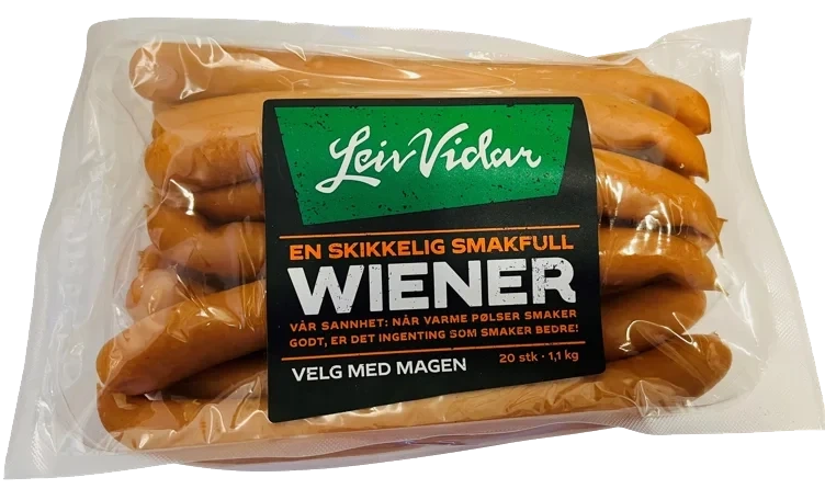 Wienerpølser uten allergener  20stk  1,1kg