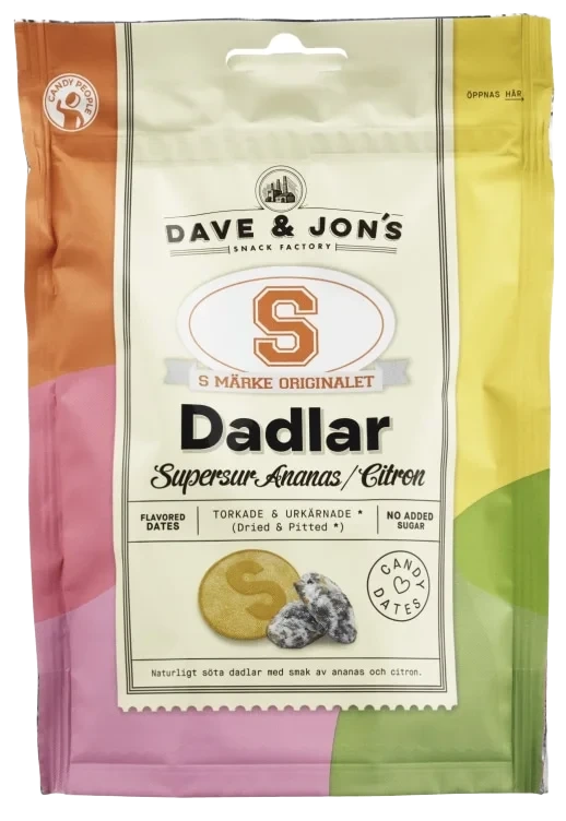 Dave&Jon's Dadler Ananas&Sitron 125g