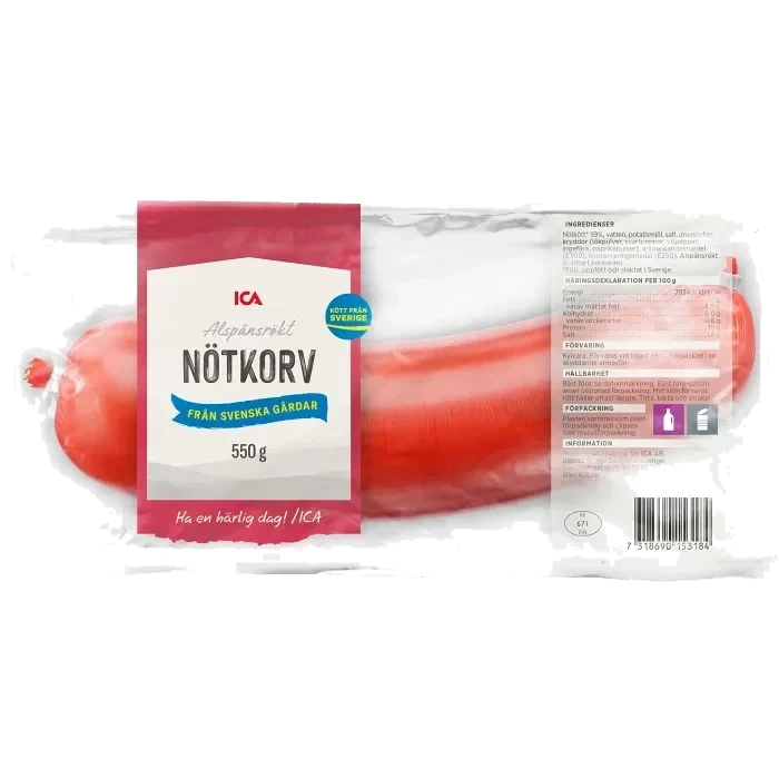 Nötkorv Alspånsrökt 550g ICA