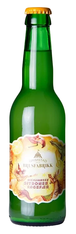 Grimstad brusfabrikk sitron & ingefær  12x33cl