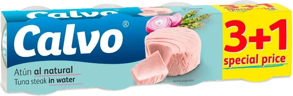 Calvo Tunfisk i Solsikkeolje 3+1 320g