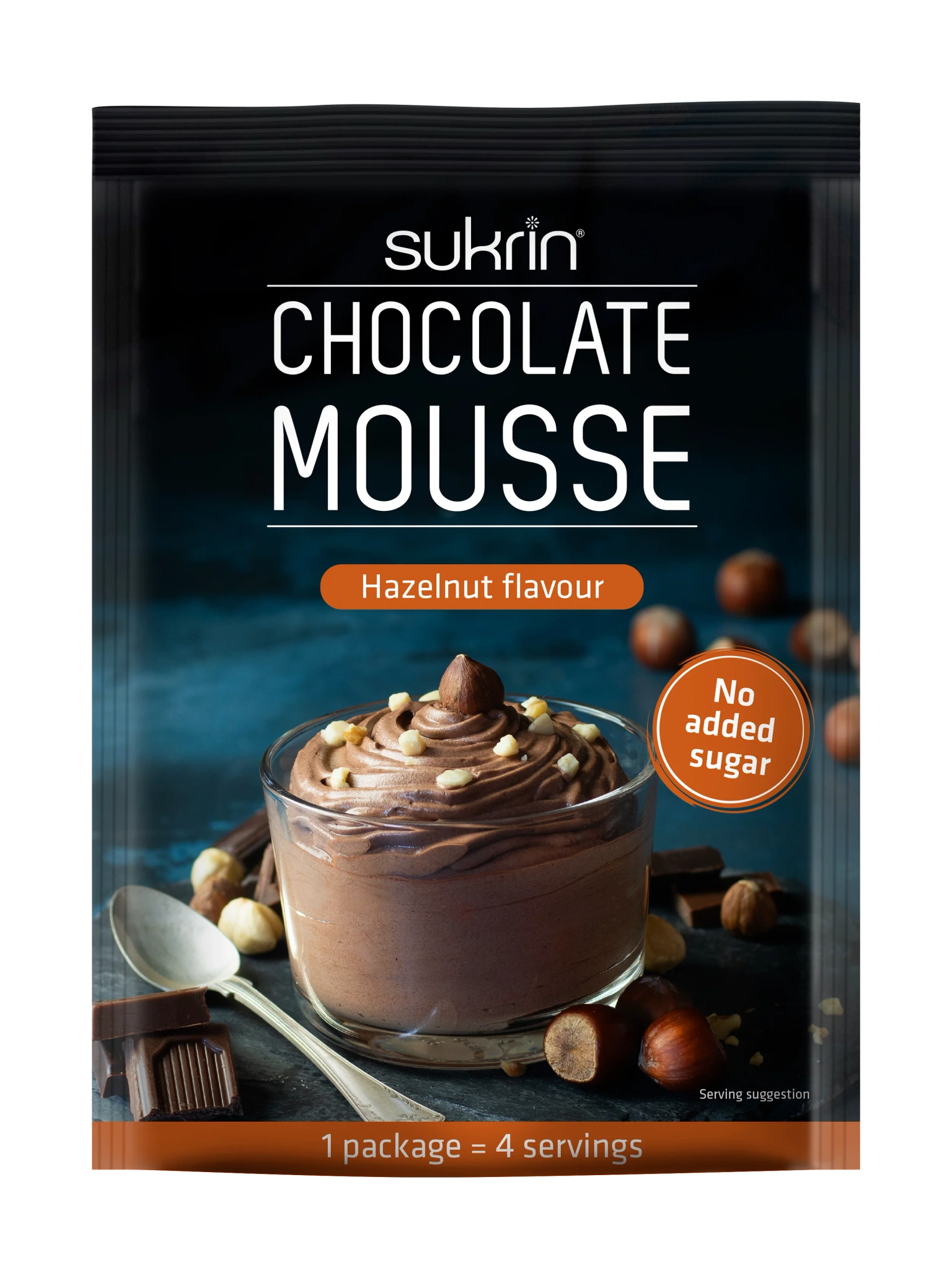 Sjokolademousse Hasselnøtt u/Sukker 83g Sukrin