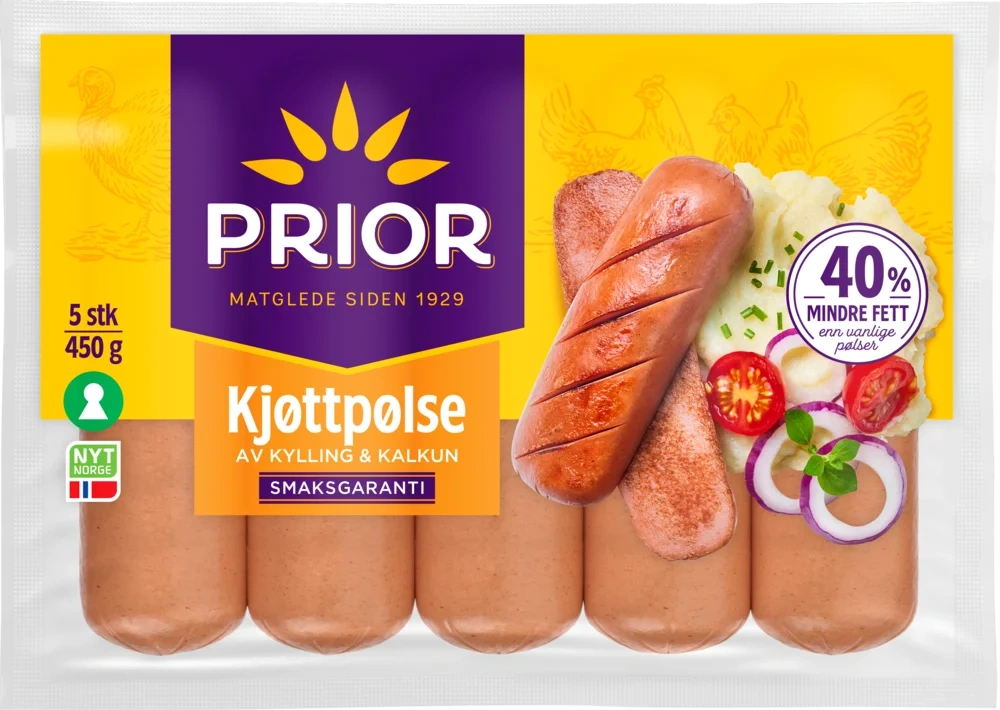 Kjøttpølse skinnfri 450g