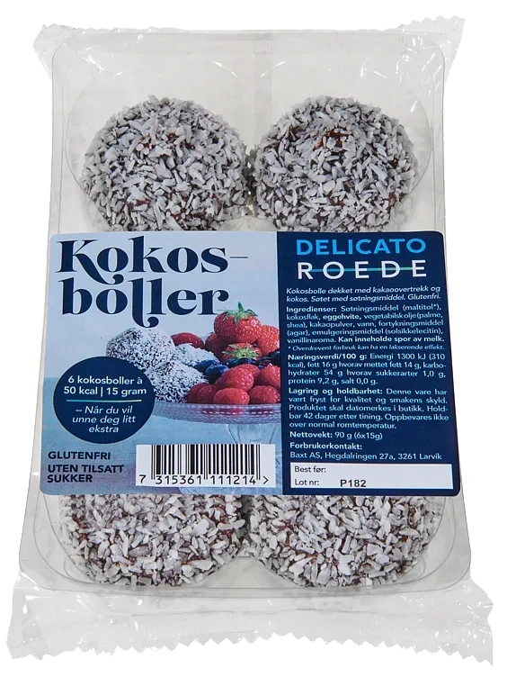 Kokosboller u/Sukker 6stk Delicato