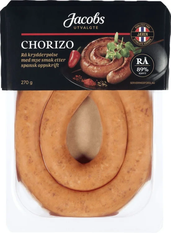 Chorizo Rå 270g A.idsøe/jacobs Utvalgte