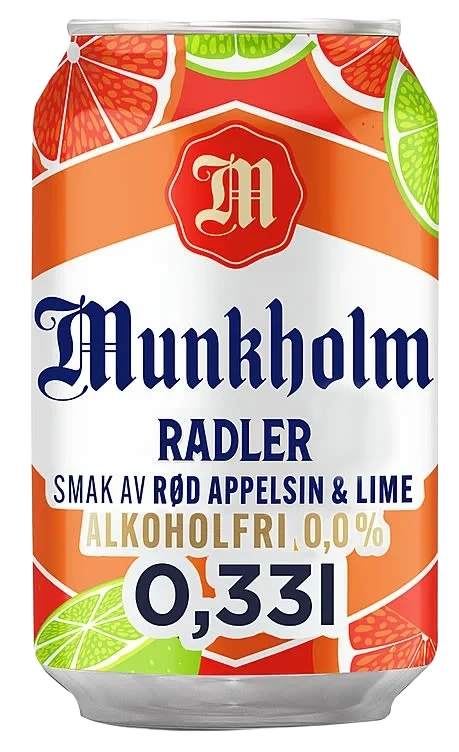 Munkholm Radler Rød Appelsin&Lime 0,33l boks