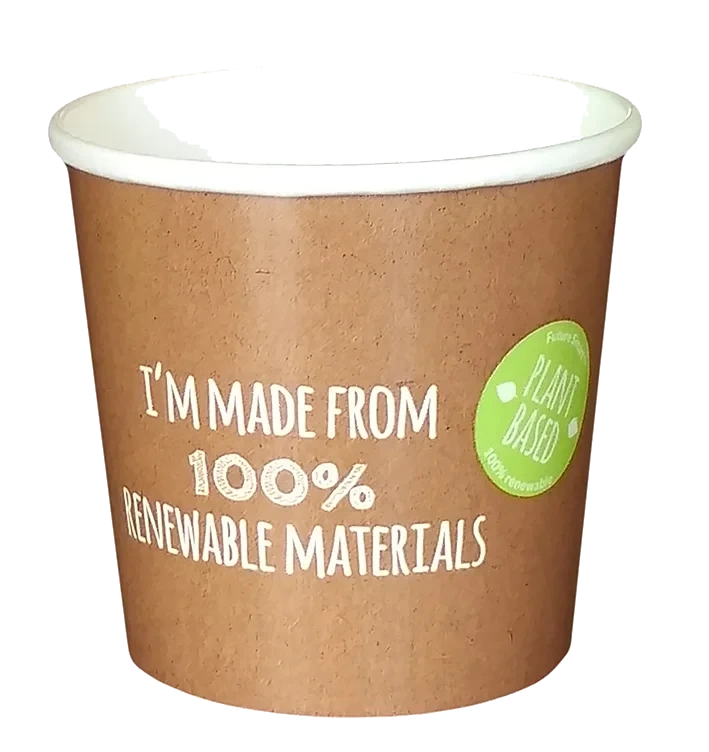 Miljøvennlig matbeger 400ml 100% plantebasert    25stk
