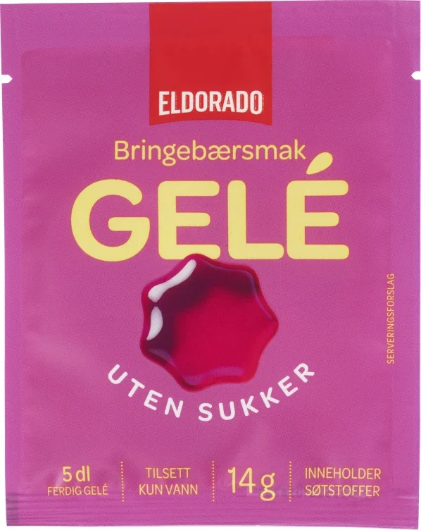 Gele Bringebærsmak u/sukker 14g Eldorado