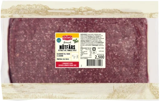 Nötfärs 10 % fryst