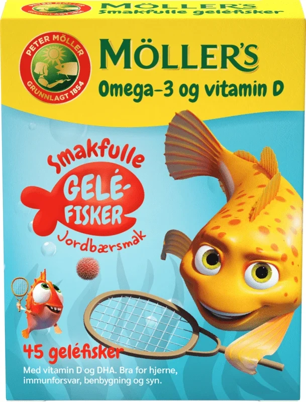 Møllers Omega3 Fisk Jordbær 45stk