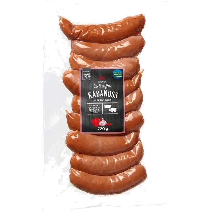 Kabanoss Extra FIn 78% Kötthalt 720g ICA