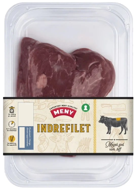 Storfe Indrefilet skivet Ca350g Meny
