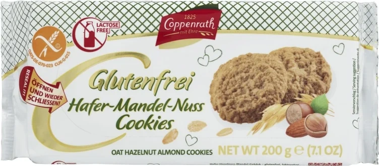 Havrekjeks m/Mandler &Hasselnøtter G.Fri 200g