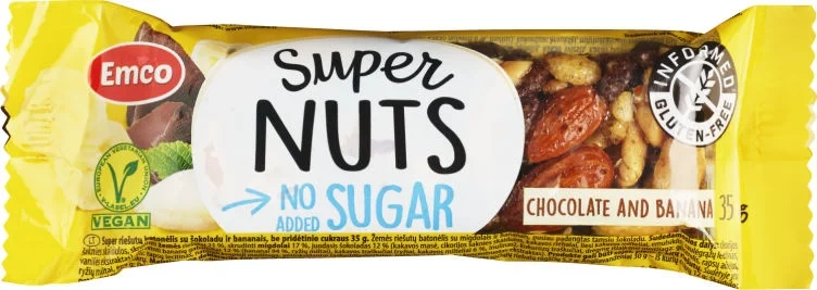 Super Nuts Bar Chocolate & Banana Glutenfri 35g