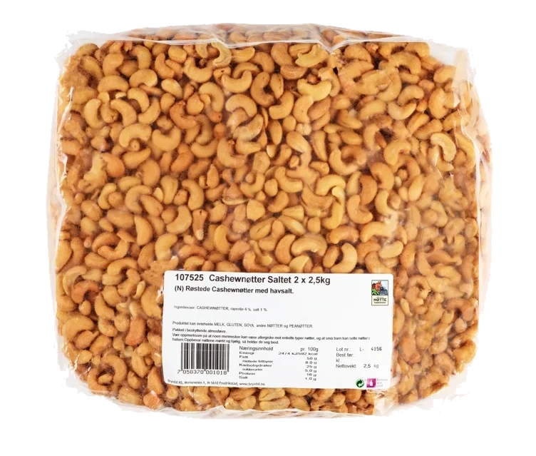 Cashewnøtter saltet   2,5kg