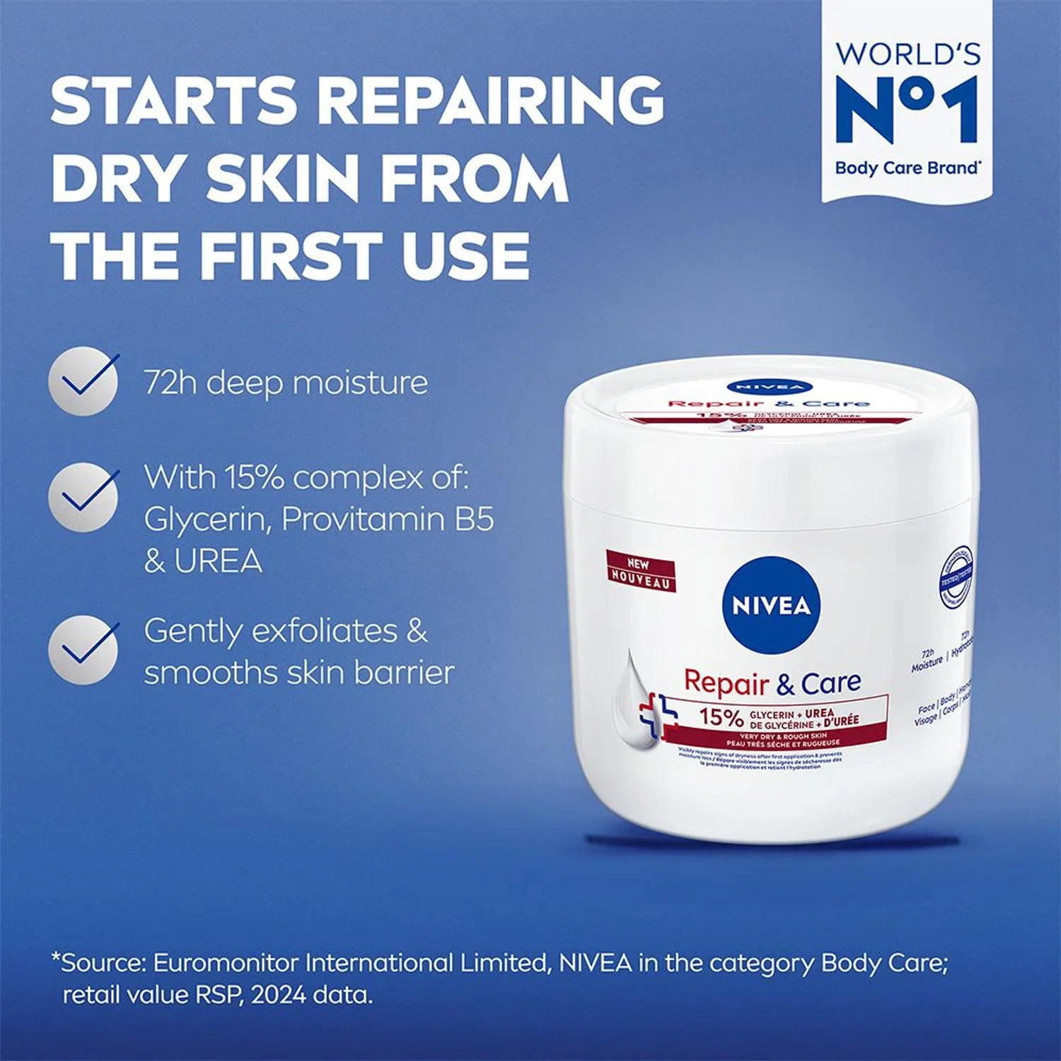 Nivea Repair & Care Body Cream Urea, 400ml