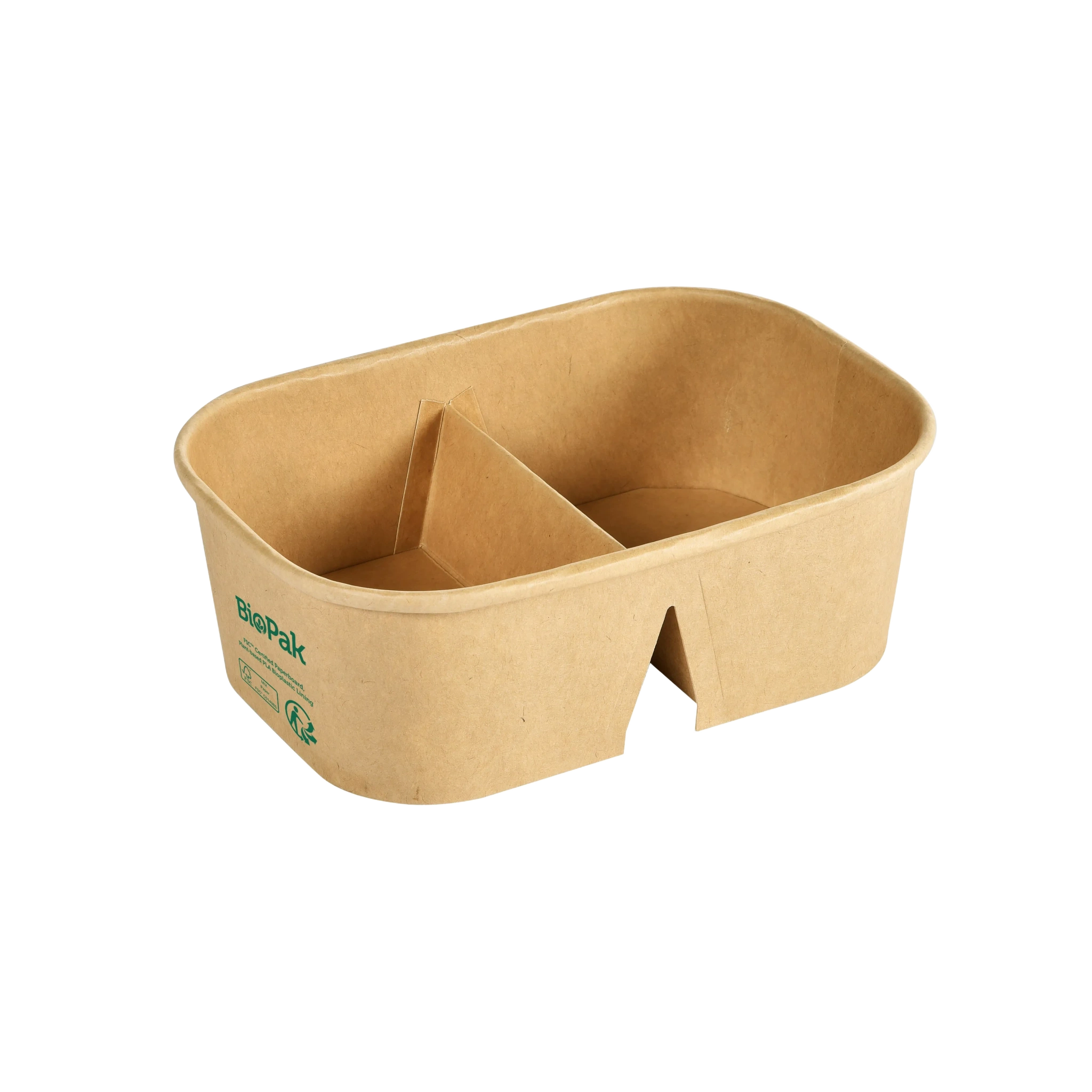 Box Brick Medium Pap/pla Brun 250/250ml Biopak