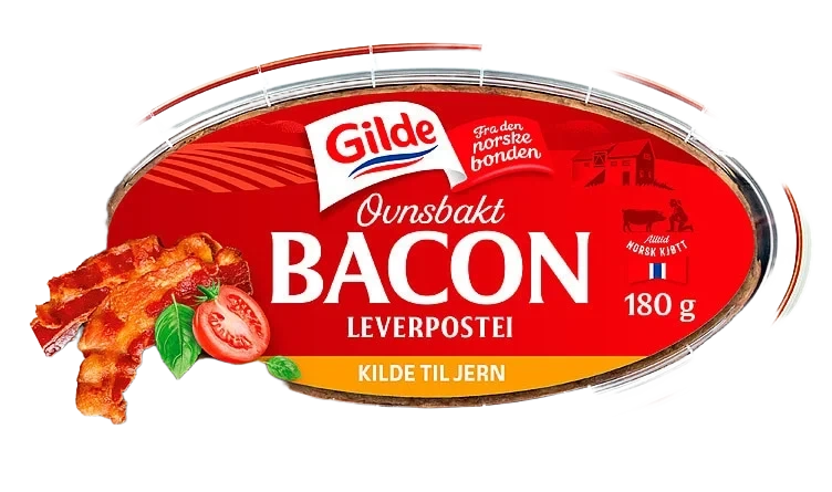Leverpostei Ovnsbakt Bacon 180g Gilde