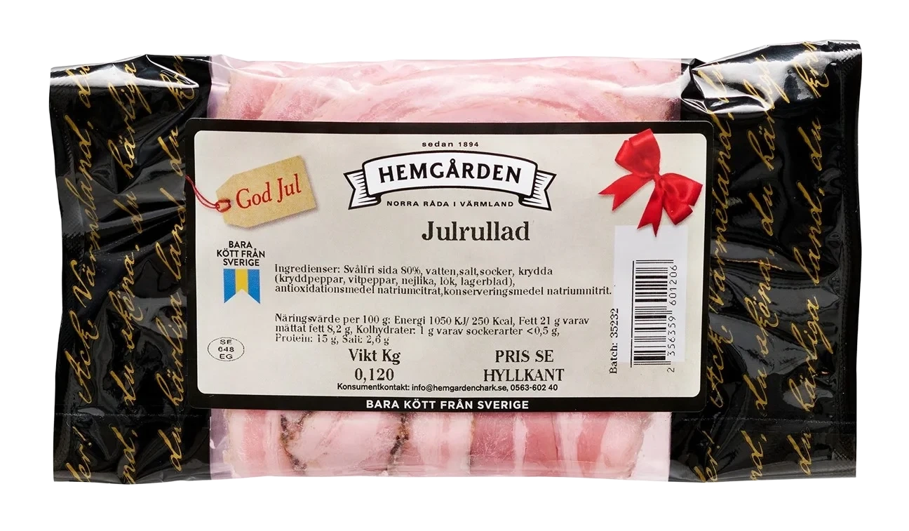 Julrullad skivad ca 120 gr PB