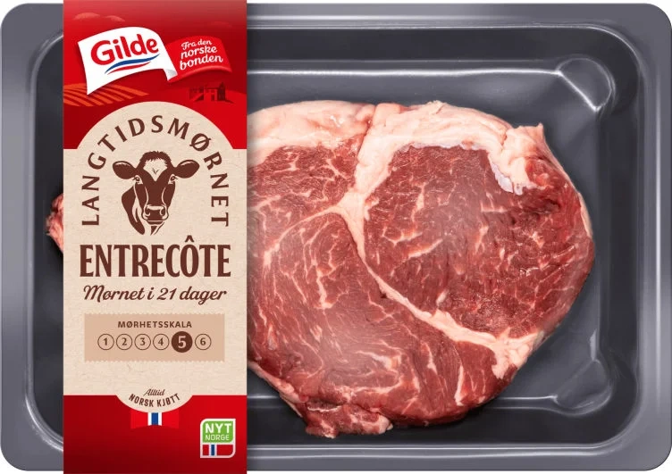 Storfe Entrecotekam L.Mør Skivet Pk