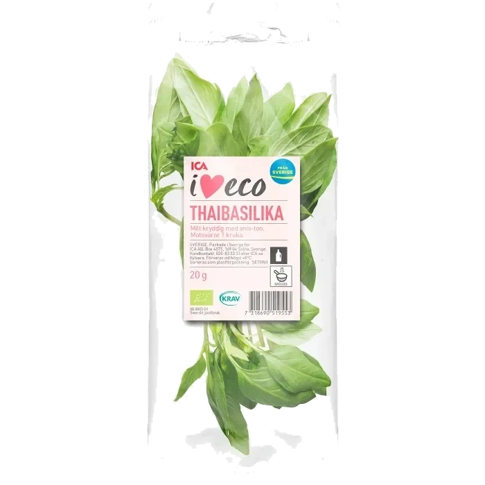 Thaibasilika flowpack 20g Ekologisk Klass 1 ICA I love eco