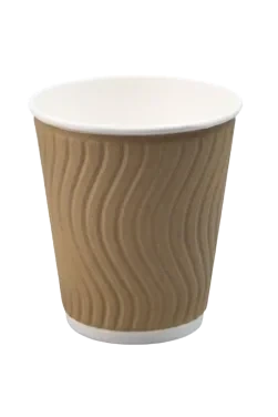Kaffebeger double wall 250ml wave brun  37stk