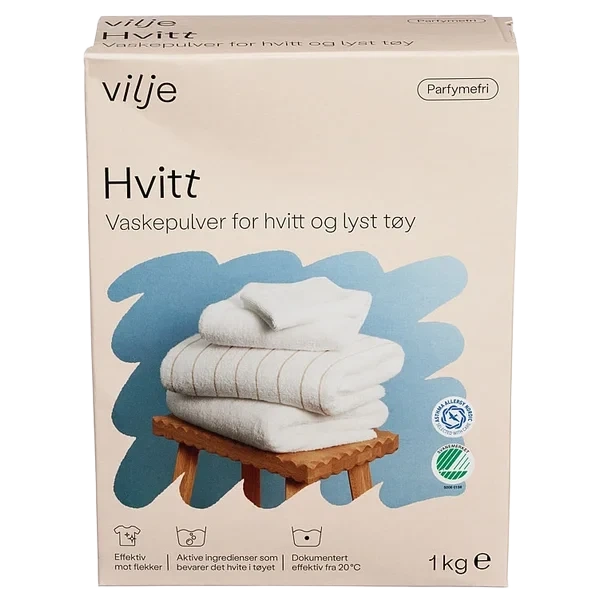 Vilje Tøyvask Hvitt Pulver 1kg