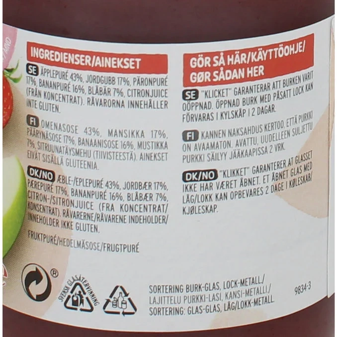 Semper Fruktpuré Äpple & Jordgubb