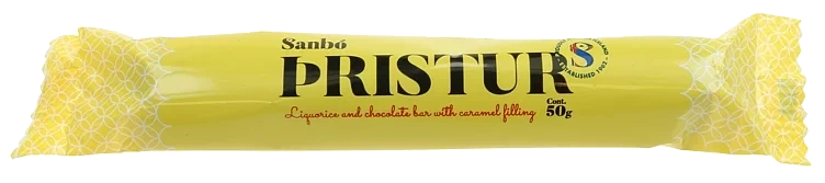 Risa pristur milk chocolate bar w/caramel & liquorice   50g