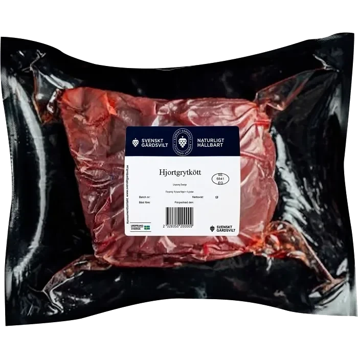 Hjortgrytkött Färskt ca 900g Svenskt Gårdsvilt