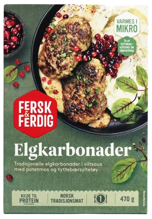 Elgkarbonader M Potetmos 470g Fersk & Ferdig