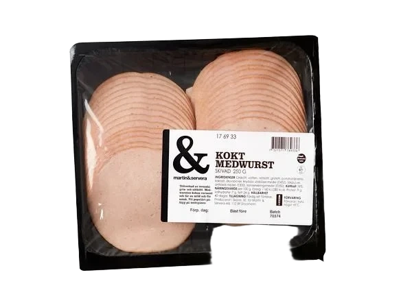 Medwurst kokt skivad