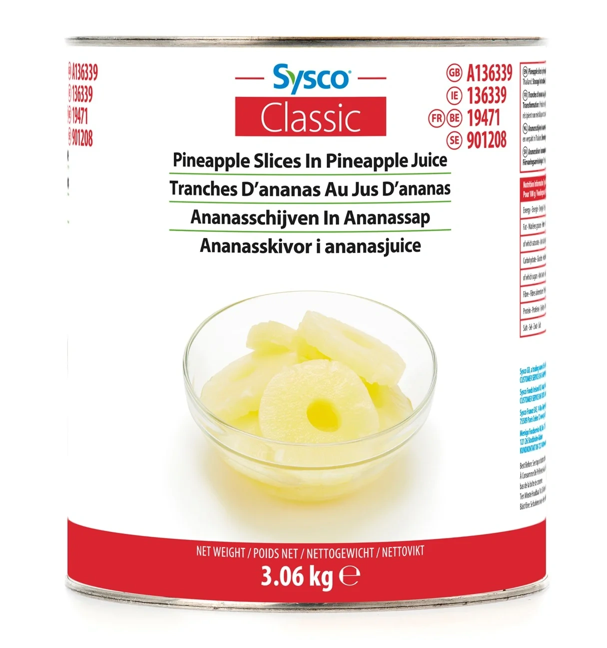 Ananas skivor i ananasjuice