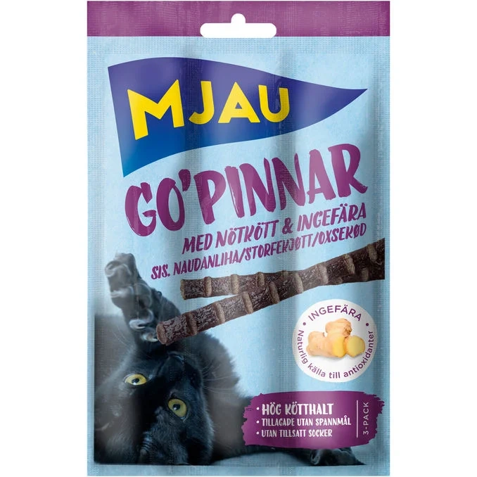 Katt Go'Pinnar Nötkött & Ingefära