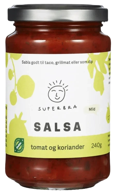 Salsa Mild Tomat&Kor. Økol 240g Superbra