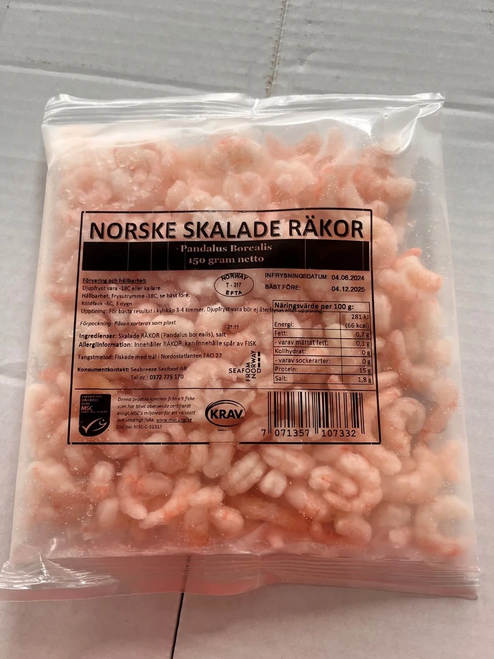 Skalade räkor 500/800  MSC