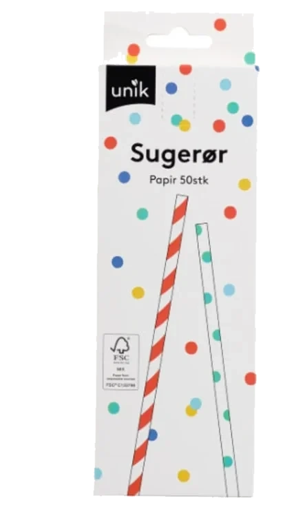 Sugerør i Papp 50stk Unik