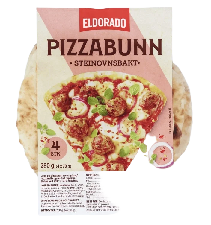 Pizzabunn Porsjon Steinovn 280g Eldorado