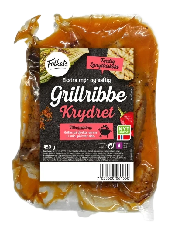 Svin Grillribbe Krydret Sous Vide 450g Folkets