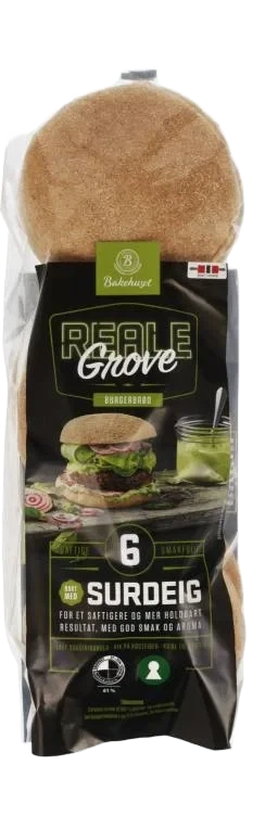 Burgerbrød Grove 6stk 480g Reale