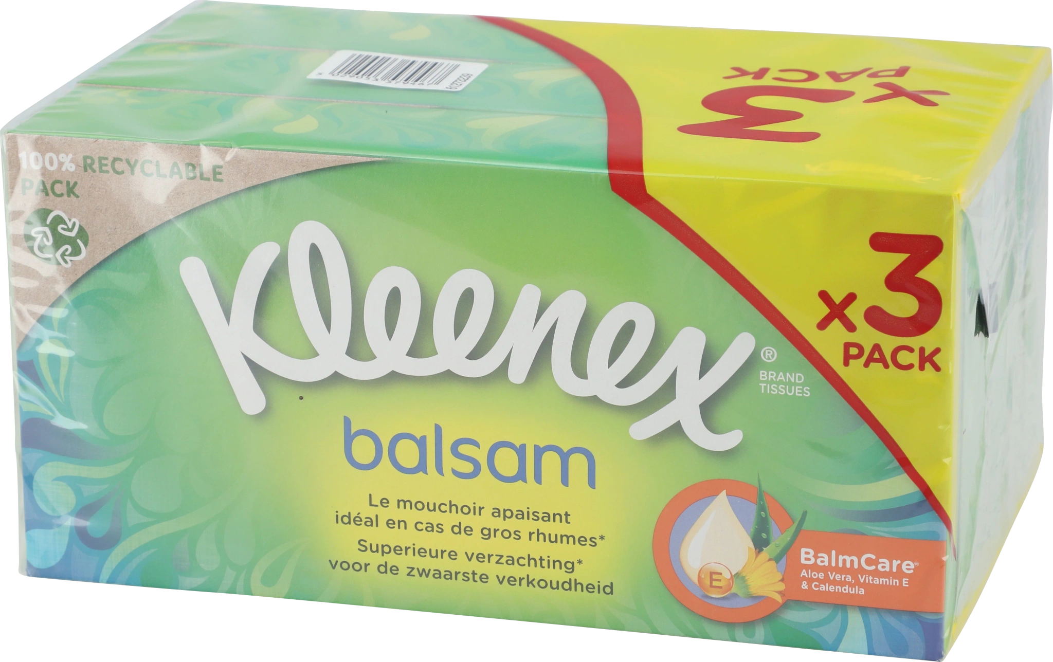 Kleenex Balsam Boks Ansiktserviett Trio Pakk