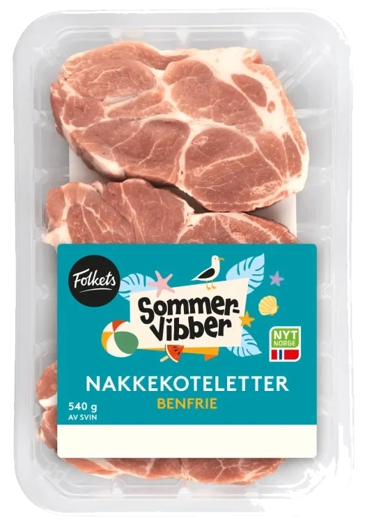 Svin Nakkekotelett Benfri 3pk 540g Sommevibber