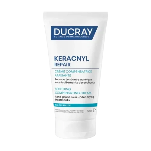 Ducray Keracnyl Repair Cream til hud i uttørkende medisinsk aknebehandling 50 ml