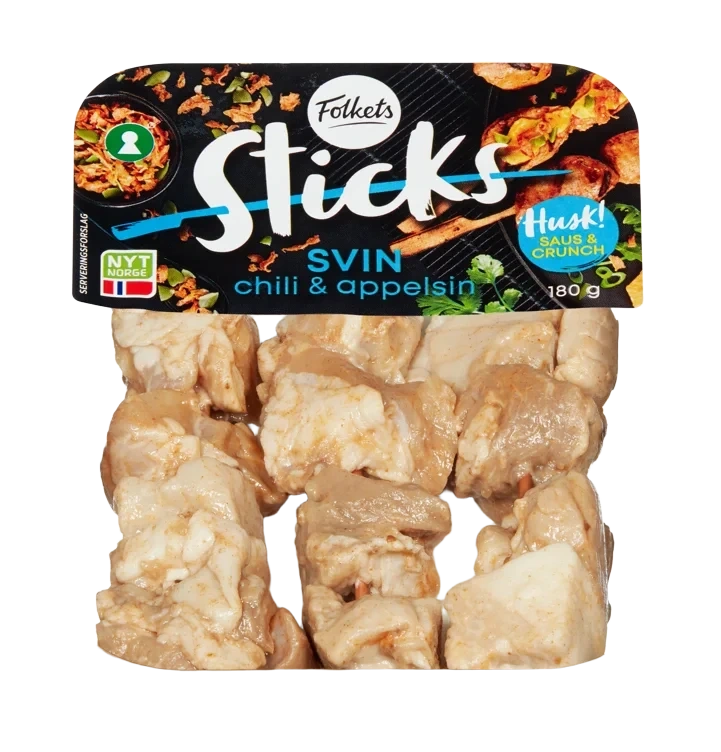 Pork Sticks Chili/Appelsin 180g Folkets