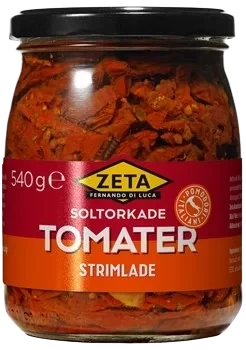 Soltorkade tomater, strimlade