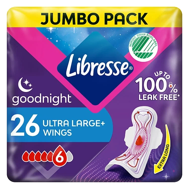 Libresse Goodnight Ultra Wing Bind 26stk